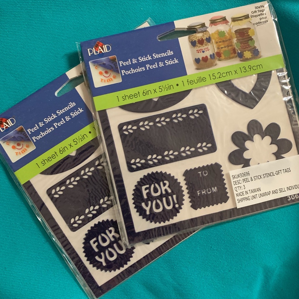Bundle of 2 Plaid Peel & Stick Stencils